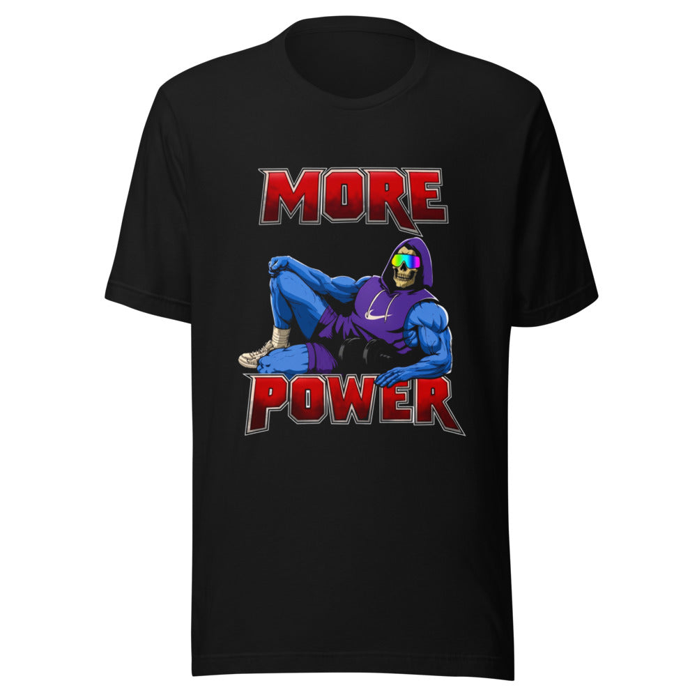 Playera negra Skeletor More Power Gym Meme Gymbros