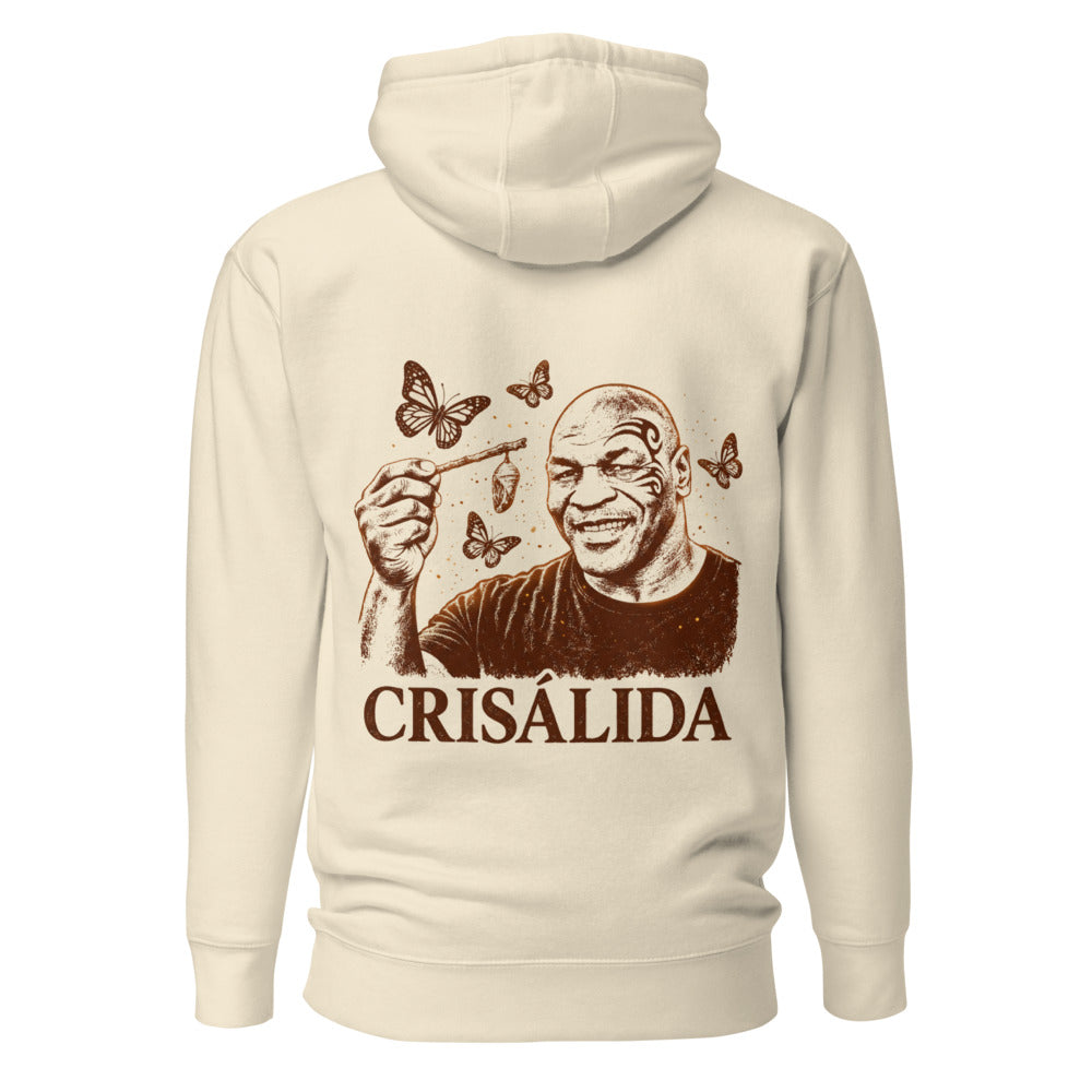 Hoodie Crisálida Hombre Tatuaje Tribal Mariposas Sepia - Espalda