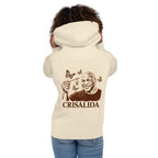 Hoodie Crisálida Hombre Tatuaje Tribal Mariposas Sepia - Modelo femenina espalda