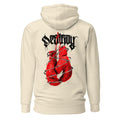 Hoodie Red Boxing Gloves Barbed Wire Blackletter - Espalda