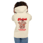 Hoodie Stronger Than Your Demons Devil Girl Barbell - Modelo femenina espalda