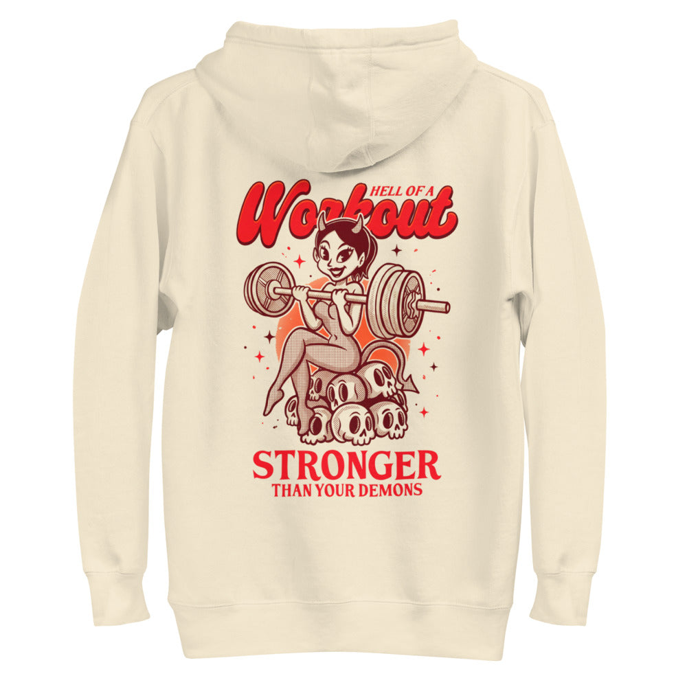 Hoodie Stronger Than Your Demons Devil Girl Barbell - Plano