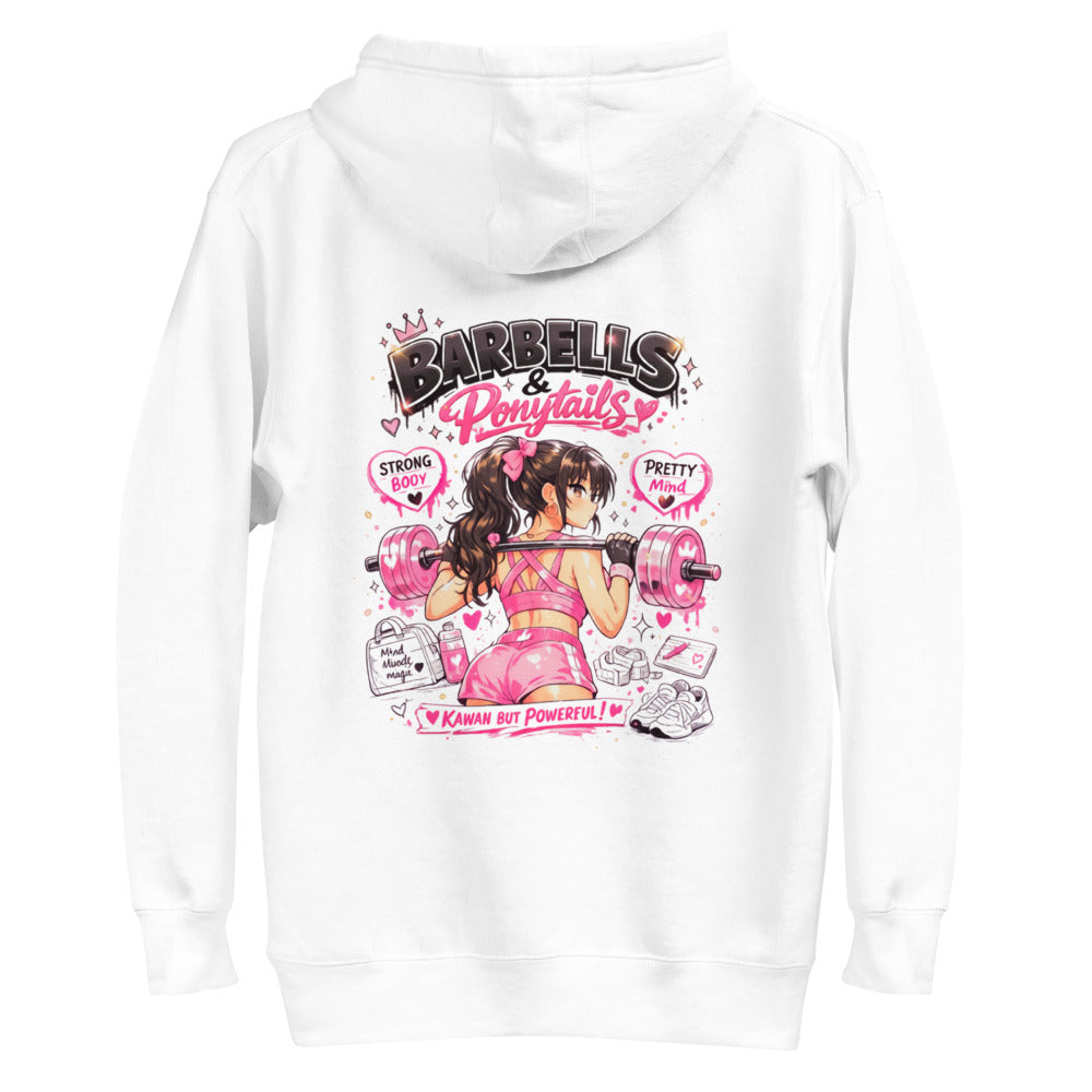 Hoodie Barbells And Ponytails Kawaii Gym - Plano