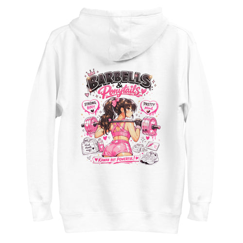 Hoodie Barbells And Ponytails Kawaii Gym - Plano