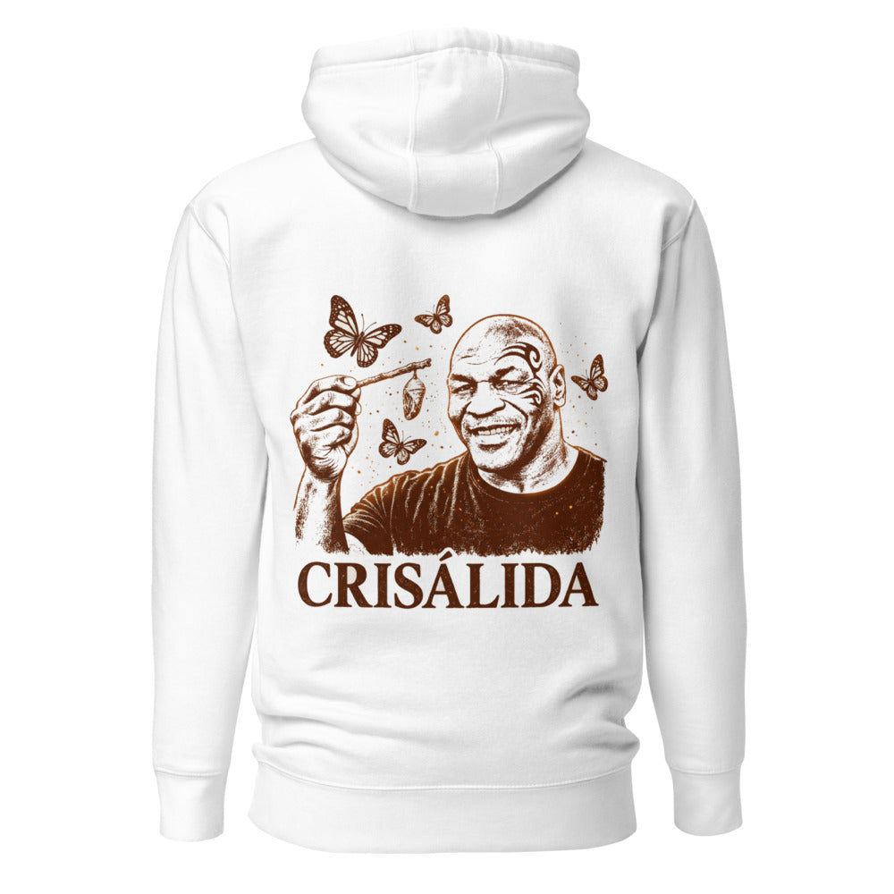 Hoodie Crisálida Hombre Tatuaje Tribal Mariposas Sepia - Espalda