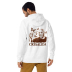 Hoodie Crisálida Hombre Tatuaje Tribal Mariposas Sepia - Modelo masculino espalda 2