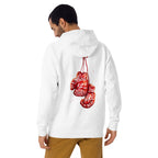 Hoodie Float Like A Butterfly Sting Like A Bee - Modelo masculino espalda 2