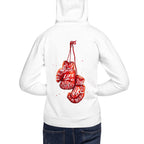 Hoodie Float Like A Butterfly Sting Like A Bee - Modelo masculino espalda