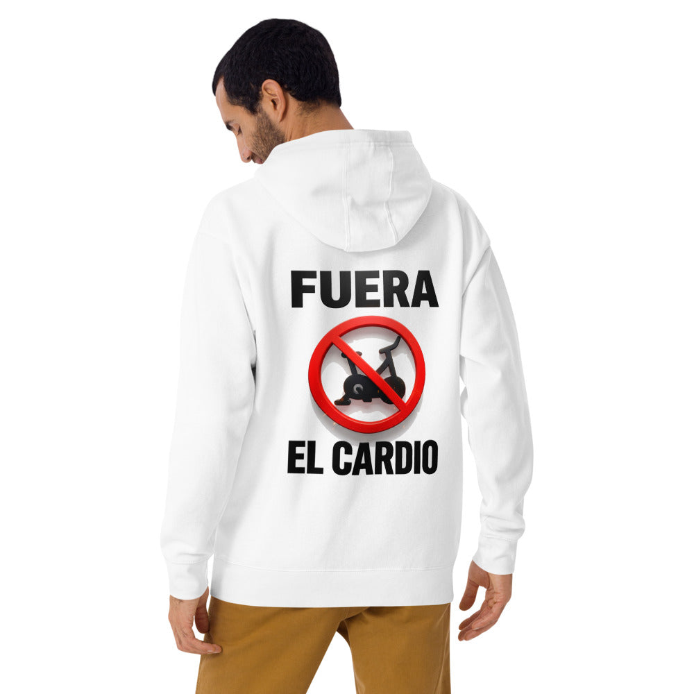 Hoodie Fuera El Cardio - Modelo masculino espalda 2