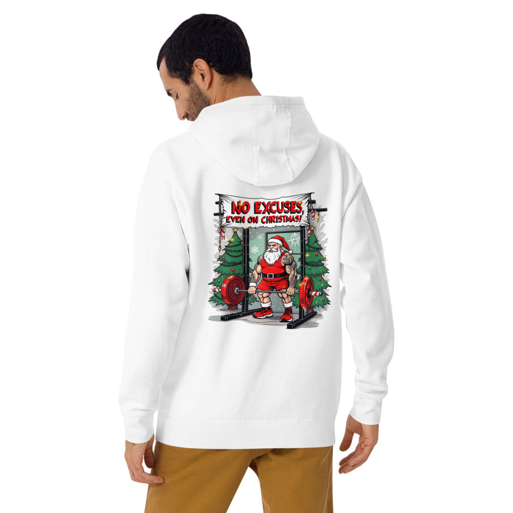 Hoodie No Excuses Even On Christmas - Modelo masculino espalda 2