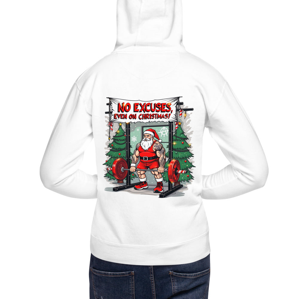 Hoodie No Excuses Even On Christmas - Modelo masculino espalda