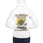 Hoodie No Necesitas Cardio Si No Tienes Corazón - Modelo masculino espalda