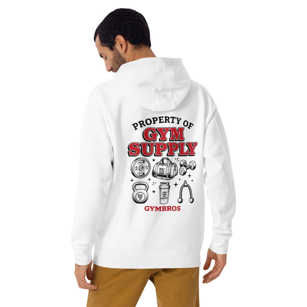 Hoodie Property Of Gym Supply Kettlebell Shaker - Modelo masculino espalda 2