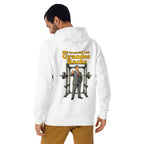 Hoodie Pulgar Arriba Power Rack Traje Gris - Modelo masculino espalda 2