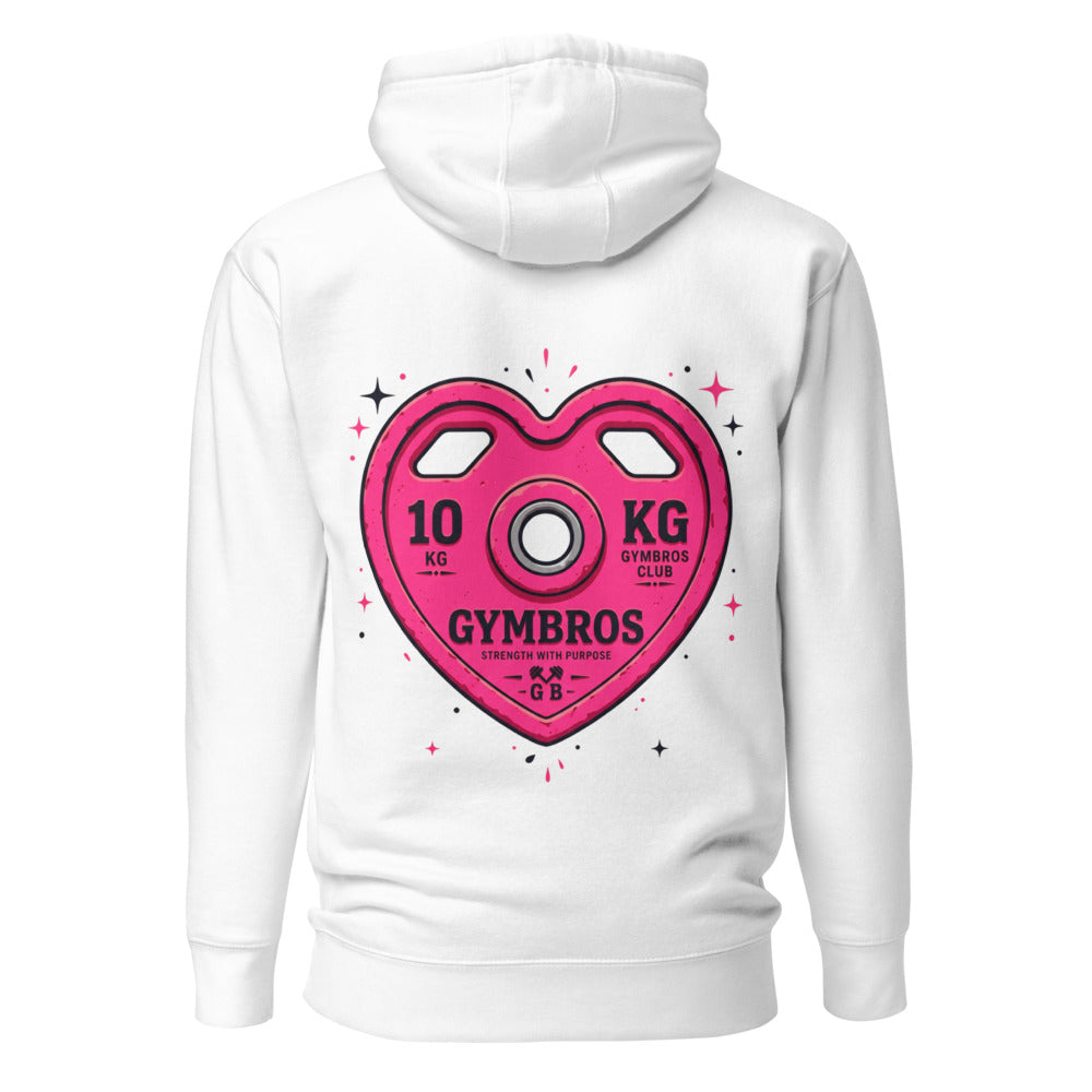 Hoodie Strength With Purpose Pink Heart Plate - Espalda