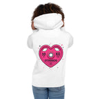Hoodie Strength With Purpose Pink Heart Plate - Modelo femenina espalda
