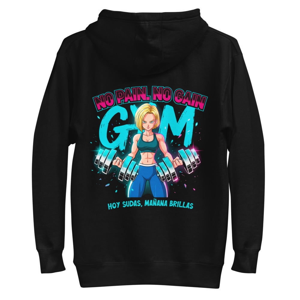 Hoodie Android 18 Hoy Sudas Mañana Brillas - Plano