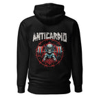 Hoodie Anticardio Calavera Barra Alambre De Púas - Espalda