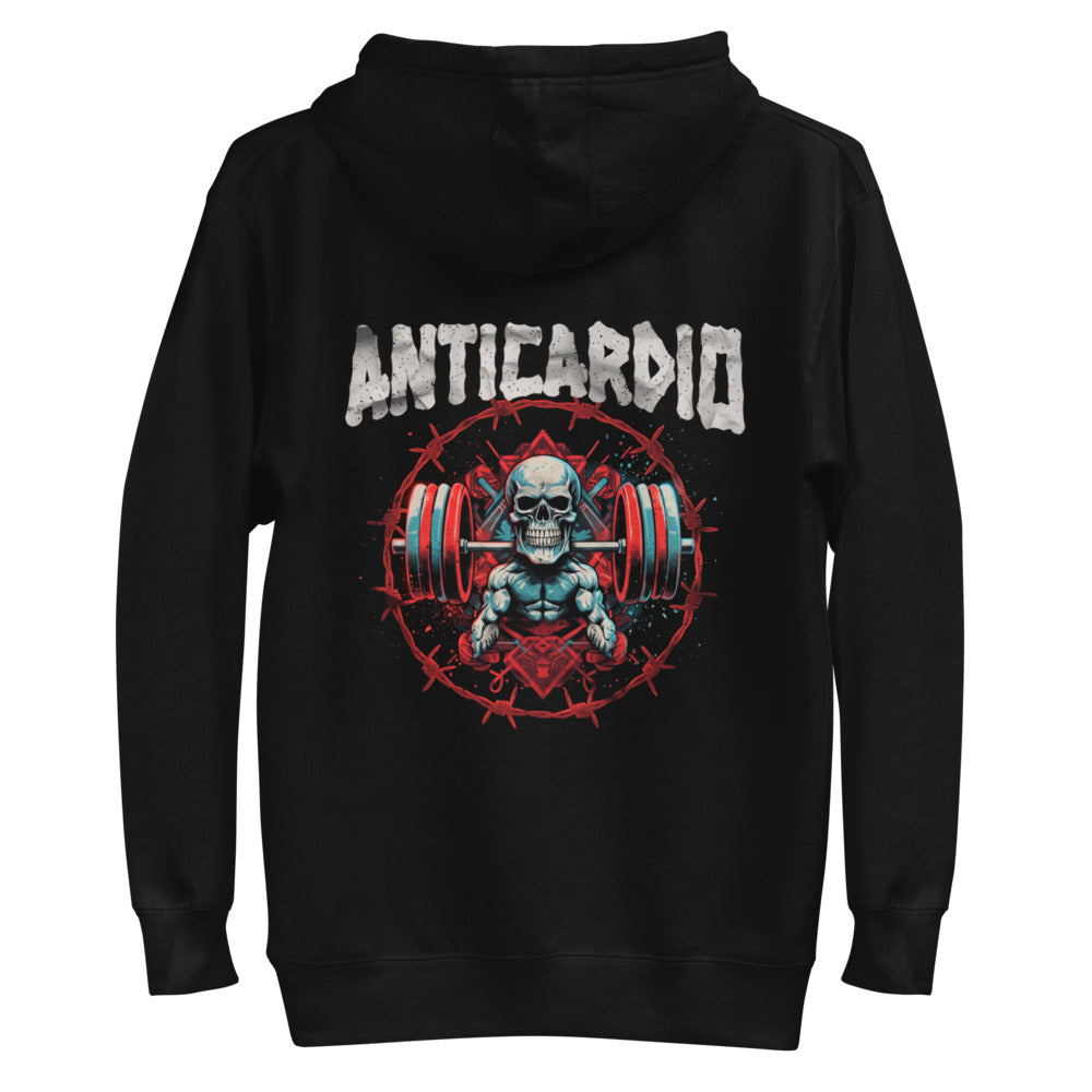 Hoodie Anticardio Calavera Barra Alambre De Púas - Plano