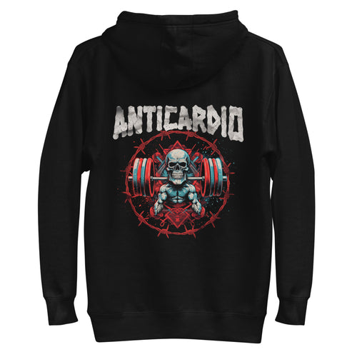 Hoodie Anticardio Calavera Barra Alambre De Púas - Plano