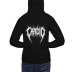 Hoodie Cardio Death Metal Espinas Blancas - Modelo masculino espalda