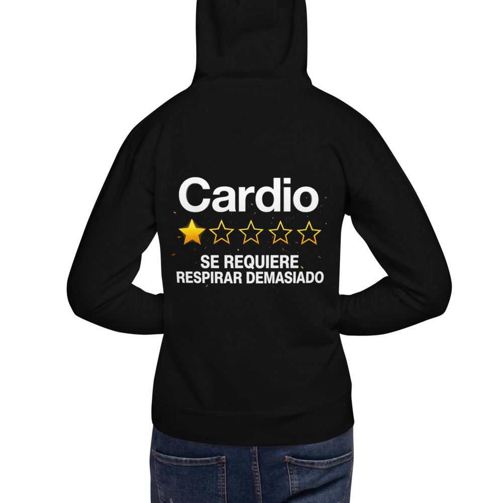 Hoodie Cardio Una Estrella Respirar Demasiado - Modelo masculino espalda