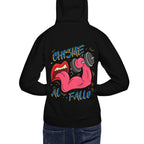Hoodie Chisme Al Fallo - Modelo masculino espalda