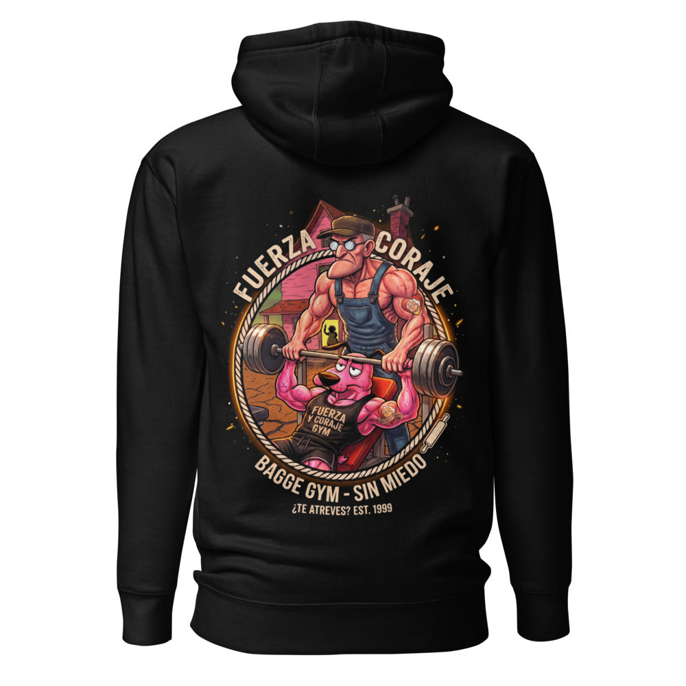 Hoodie Coraje El Perro Cobarde Fuerza Y Coraje Gym - Espalda