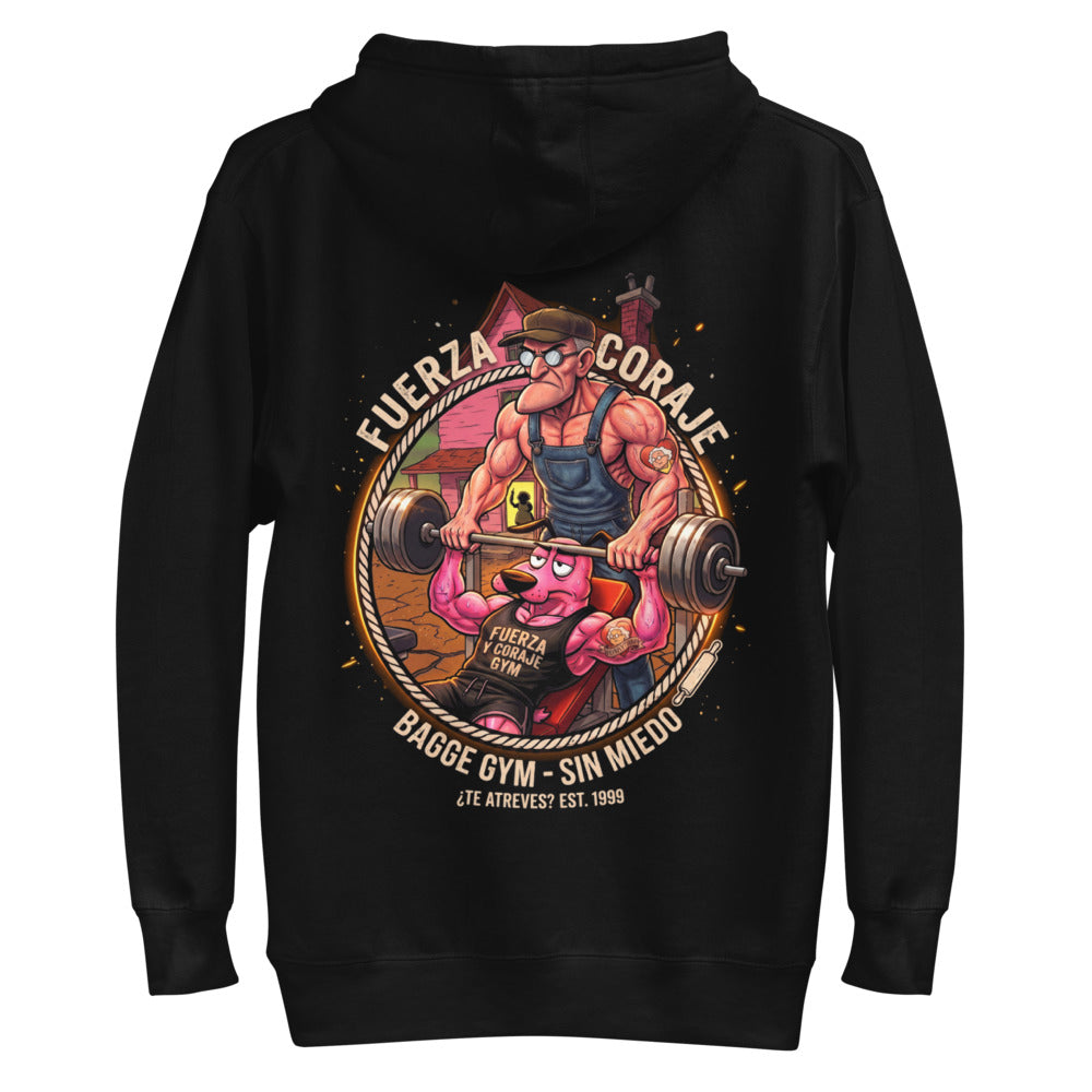Hoodie Coraje El Perro Cobarde Fuerza Y Coraje Gym - Plano