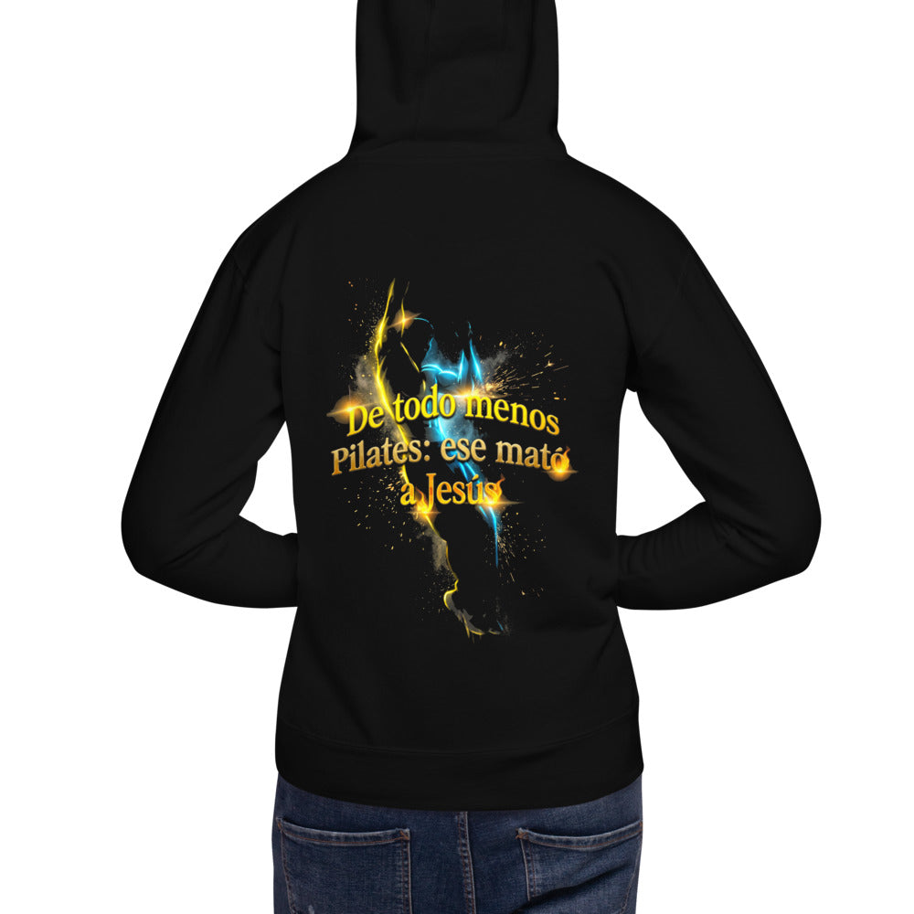 Hoodie De Todo Menos Pilates Ese Mató A Jesús - Modelo masculino espalda