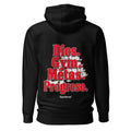 Hoodie Dios Gym Metas Progreso Letras Rojas - Espalda