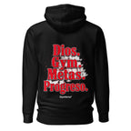 Hoodie Dios Gym Metas Progreso Letras Rojas - Espalda