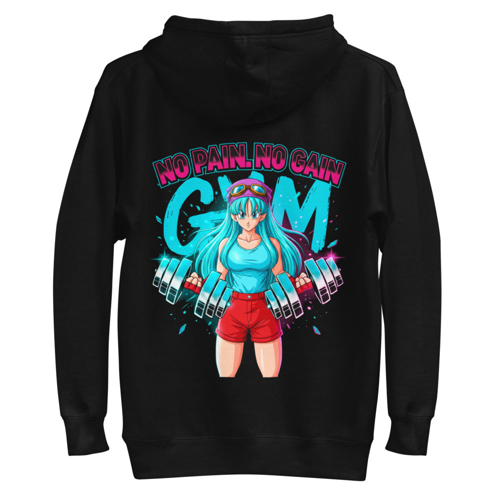 Hoodie Dragon Ball Bulma No Pain No Gain - Plano