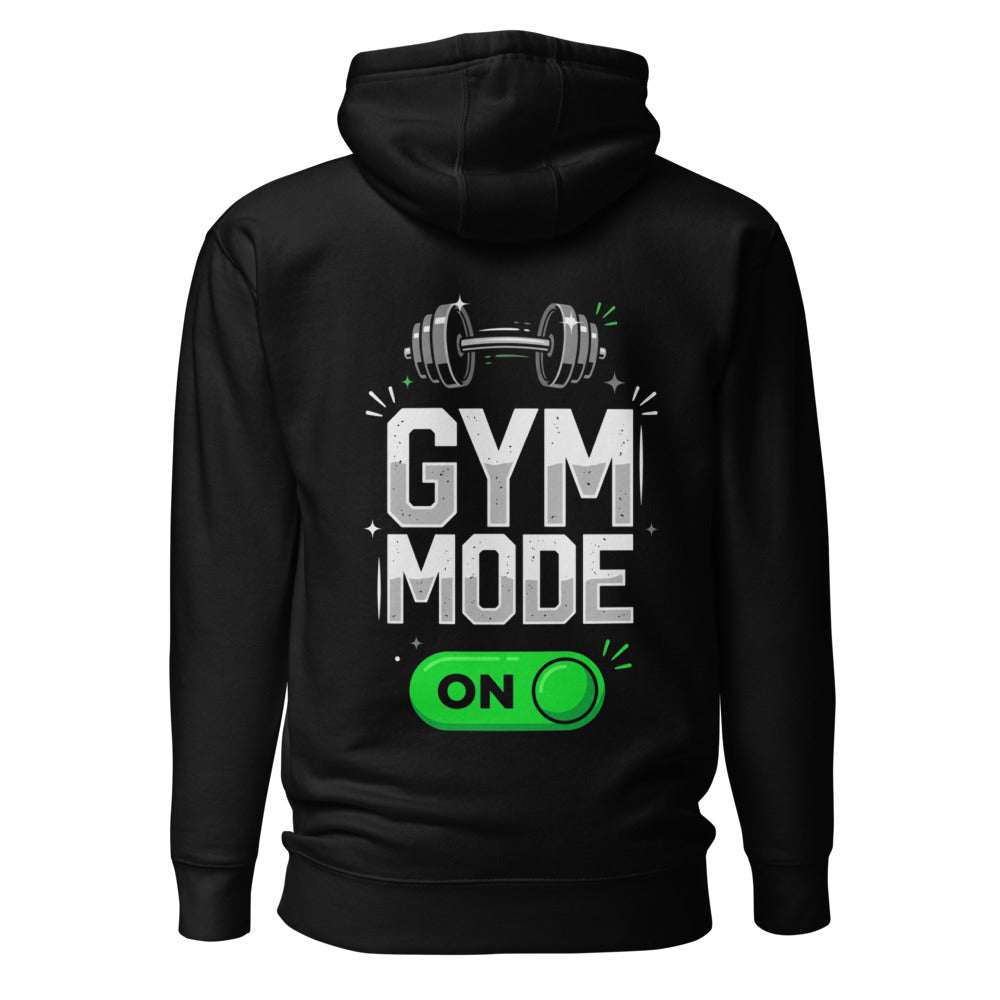 Hoodie Gym Mode On Barbell Toggle - Espalda