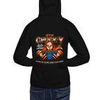 Hoodie Hola Soy Chucky Vamos A Entrenar - Modelo masculino espalda