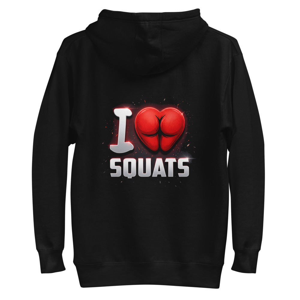 Hoodie I Love Squats Gym Humor - Plano