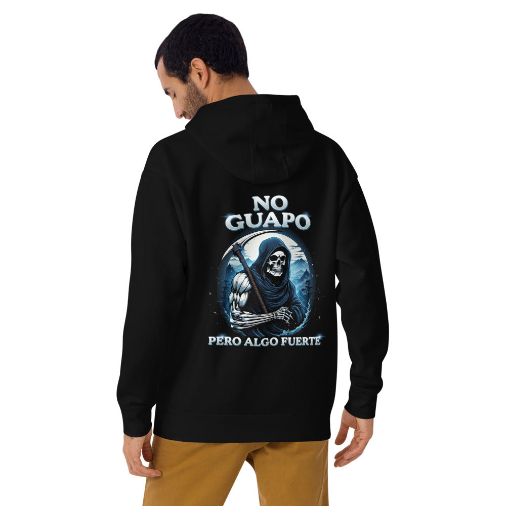 Hoodie No Guapo Pero Algo Fuerte - Modelo masculino espalda 2