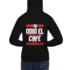 Hoodie Odio El Café Es Broma ¿Te Imaginas? - Modelo masculino espalda