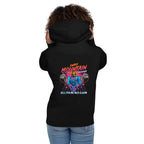 Hoodie Skeletor Synthwave All Pain No Gain - Modelo femenina espalda