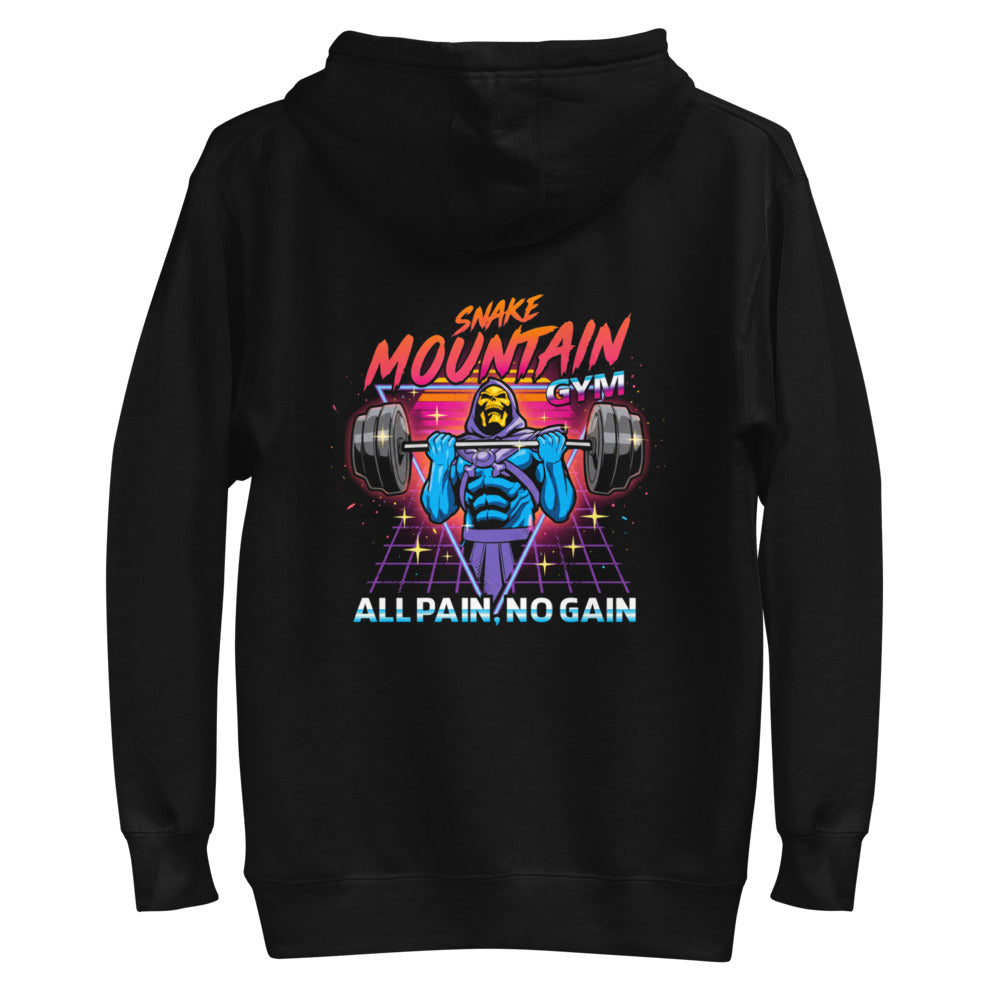 Hoodie Skeletor Synthwave All Pain No Gain - Plano