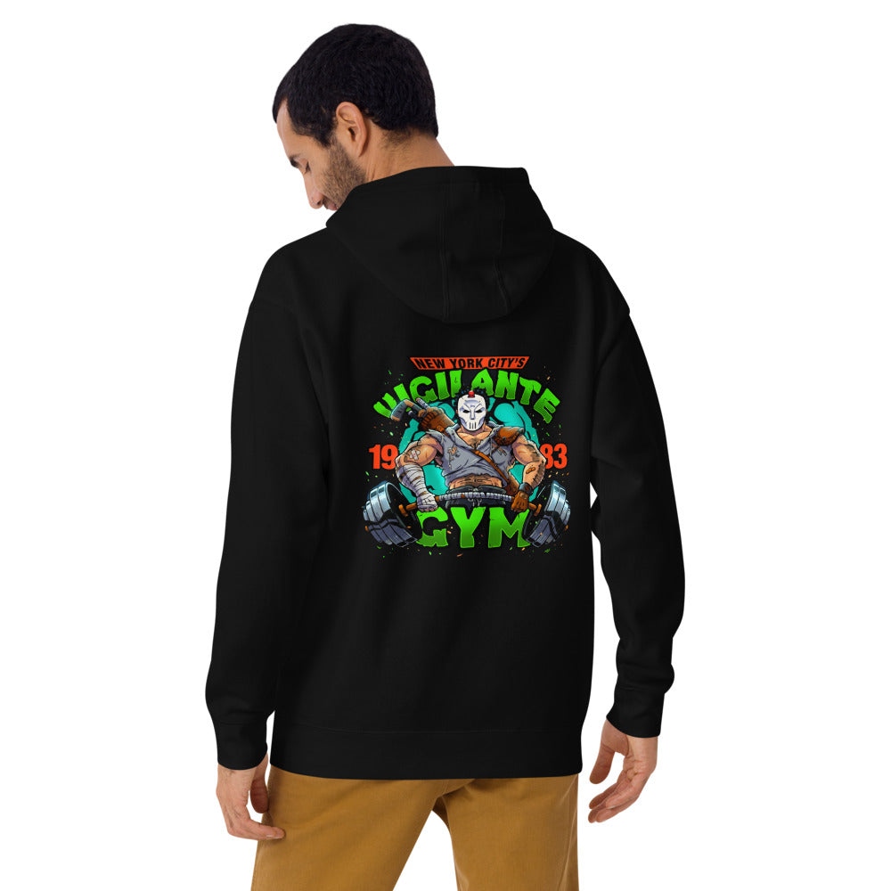Hoodie TMNT Casey Jones Vigilante Gym - Modelo masculino espalda 2
