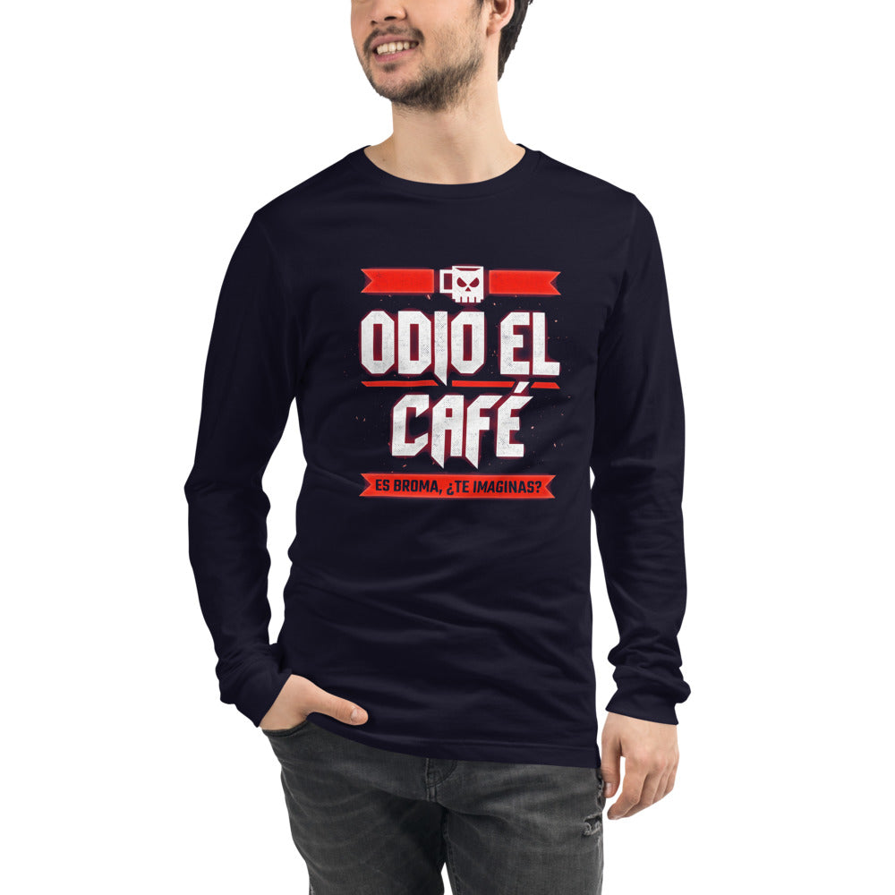Manga larga Odio El Café Es Broma ¿Te Imaginas? - Modelo masculino