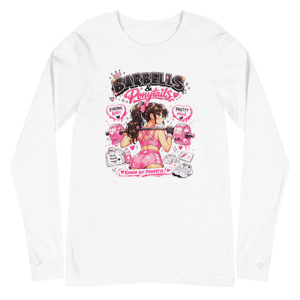 Manga larga Barbells And Ponytails Kawaii Gym - Plano