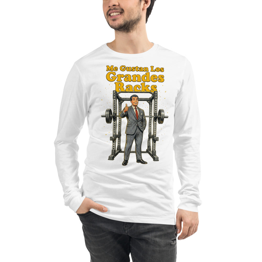 Manga larga Pulgar Arriba Power Rack Traje Gris - Modelo masculino