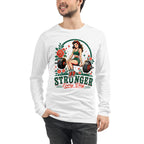 Manga larga Stronger Every Day Retro Barbell Roses - Modelo masculino