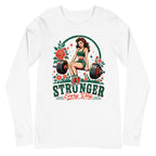 Manga larga Stronger Every Day Retro Barbell Roses - Plano