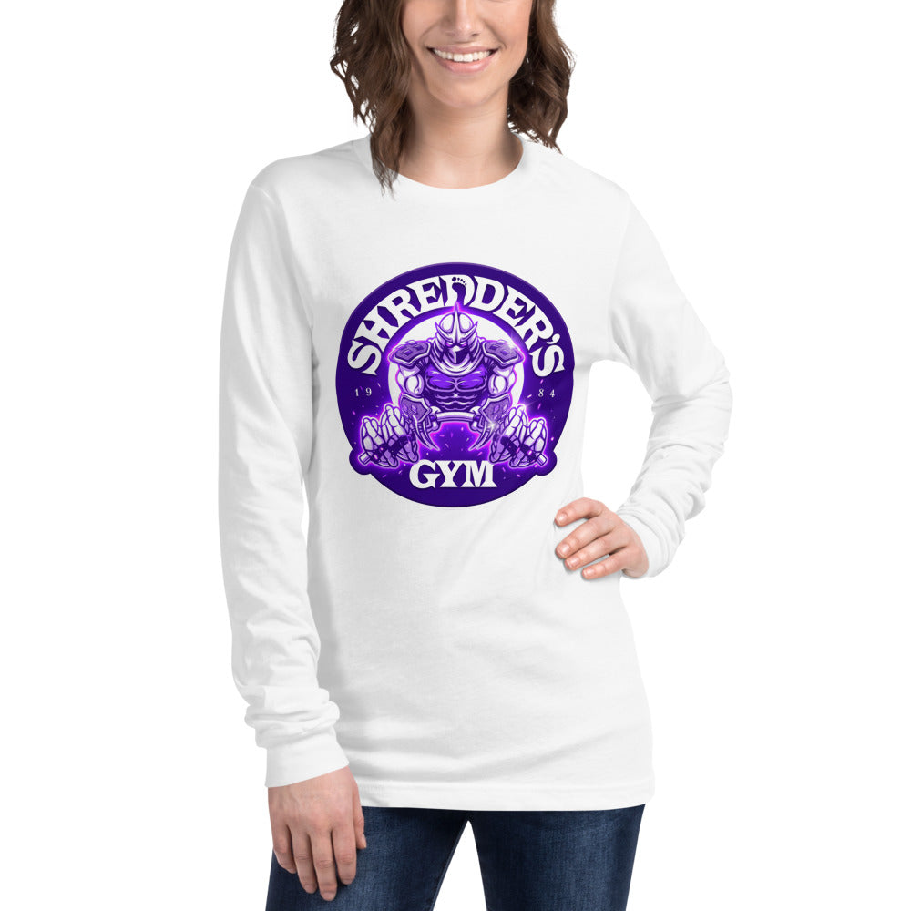 Manga larga TMNT Shredder's Gym 1984 Purple Emblem - Modelo femenina