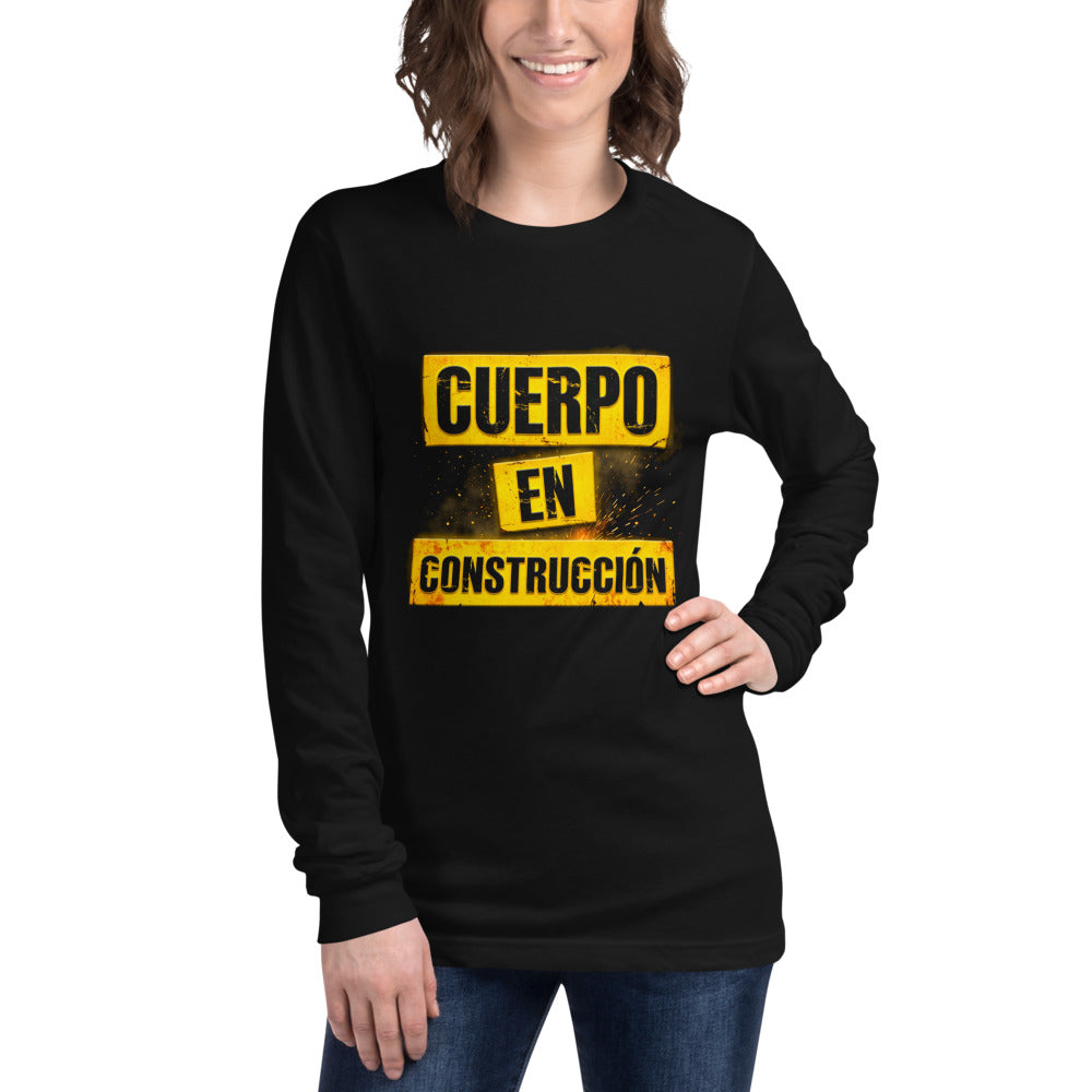 Manga larga Cuerpo En Construcción Gym - Modelo femenina