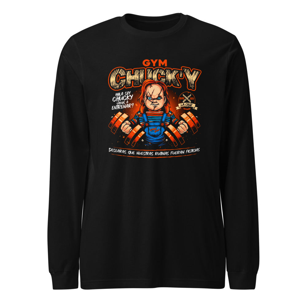 Manga larga Hola Soy Chucky Vamos A Entrenar - Frente
