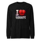 Manga larga I Love Squats Gym Humor - Frente
